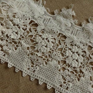 8.54 Wide Beige Cotton Crochet Lace Trim Hollowed - Etsy