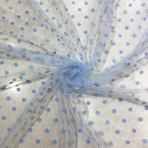 Polka Dot Flocking Lace Fabric Dots Soft Tulle Fabric For Girl Dress Tutu Dress Wedding Dress Bridal Veil 59&quot; Width By 1 Yard