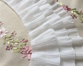 High Quality Ruffle Lace Trim, Graceful Chiffon Ruffle Trim For Wedding Dress, Dress Sleeve, Skirt Sleeve, Bridesmaids Robes Decoration