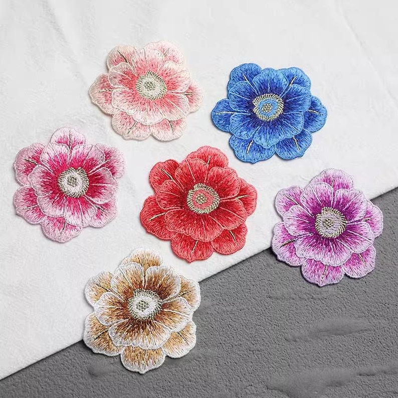 Vintage Style Embroidery Flower Applique, Sew-on Lace Floral Motif ...