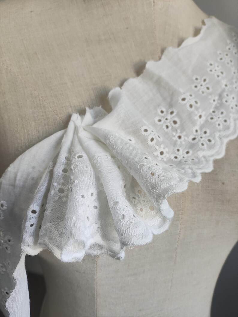 Straight/ruffle Cotton Trim, Cute Flower Eyelets Embroidered Trim for ...