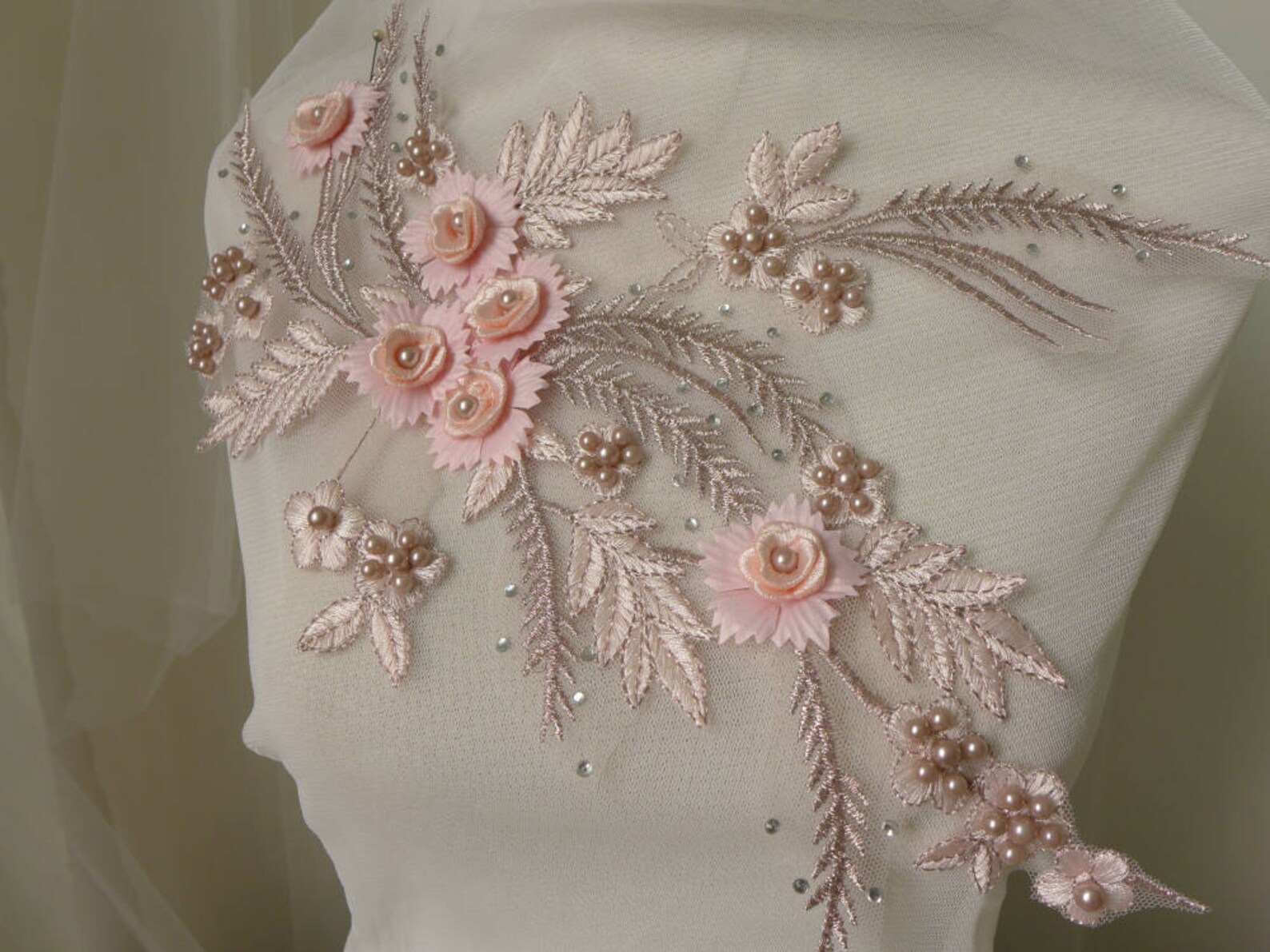 Eshra✨ | Dusty Pink Embroidered Coordset – Colorblock Leaf Lace Detailing main image 1