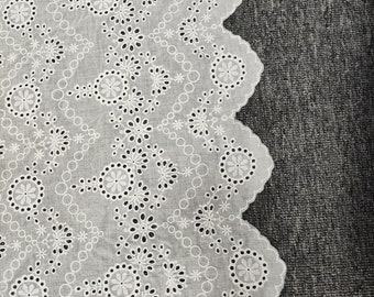 Tessuto Pizzo Pizzo Con Occhielli SEWDIYTR - Cotone Ricamato Vintage 14cm X 2,7m Sewdiytr Cucito - Foto 5