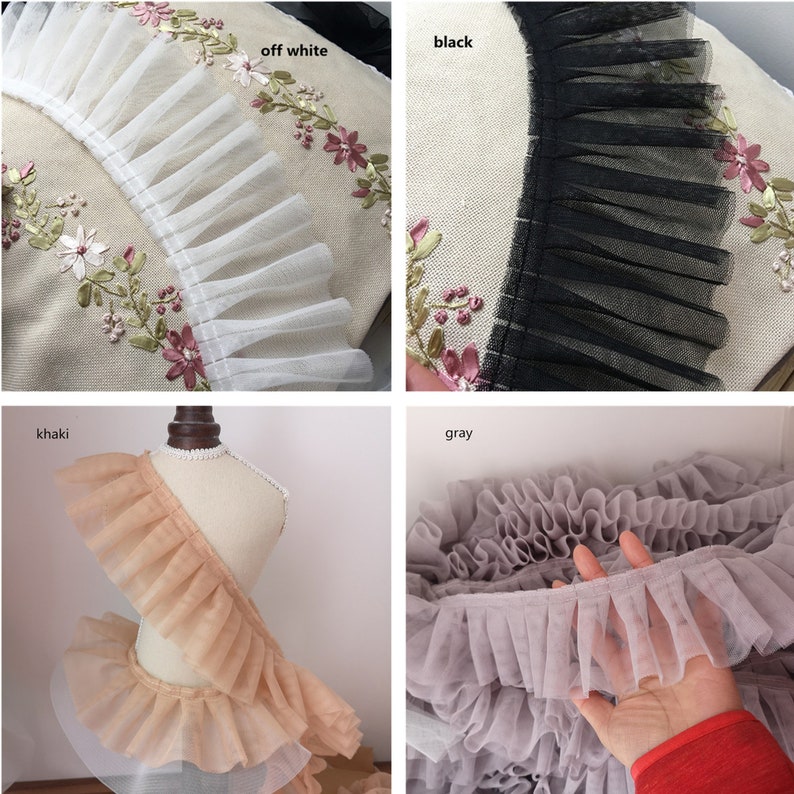 High Quality Ruffle Lace Trim, Graceful Ruffle Mesh Trim for Wedding ...