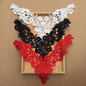 Venice Embroidery Lace Applique Collar for Necklaces, Altered Couture, Dress Decor, Costume