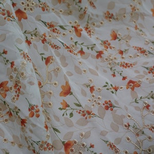 Chiffon Pattern Fashion Chiffon Fabric With Print Colorful Floral Embroidery Motif for ...