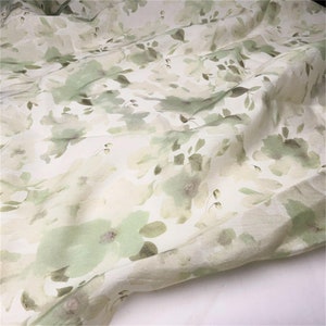 Tissu de dentelle florale unique, beau tissu de dentelle polycoton vert pour robe d&#39;été, robe de printemps, jupe, création de costumes