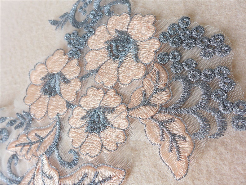 3D White Ivory Bridal Lace Fabric, Floral Flower Lace Veil Material, Bride Wedding Dress, Soft Embroidery Tulle Applique Fabric By The Yard