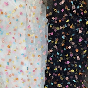 Bunte Glitter geometrische Muster Tüll Spitze Stoff Braut Spitze Stoff für Hochzeiten, Abschlussballkleid, Mädchenkleid, Partydekor, Hintergrund