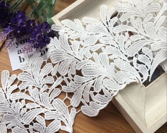 New Guipure Lace Trim, Off White Beautiful Leaf Pattern Trim For Wedding Dress, Skirt Sleeve, Dress Decoration, Bridesmaids Robes