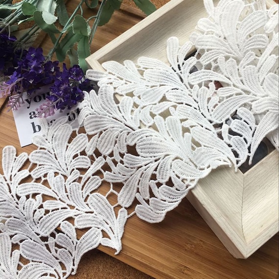 Nouvelle Bordure En Dentelle Guipure, Bordure à Motif De Belles Feuilles Blanc Cassé Pour Robe De Mariée, Manche Jupe, Décoration De Robe, Robes De Demoiselle D'honneur - France