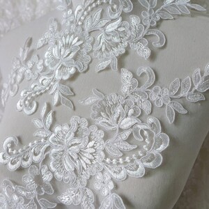 Bridal Lace Applique in Ivory with Rose Flower Motif for Weddings, Veils, Hats, Clothing image 5