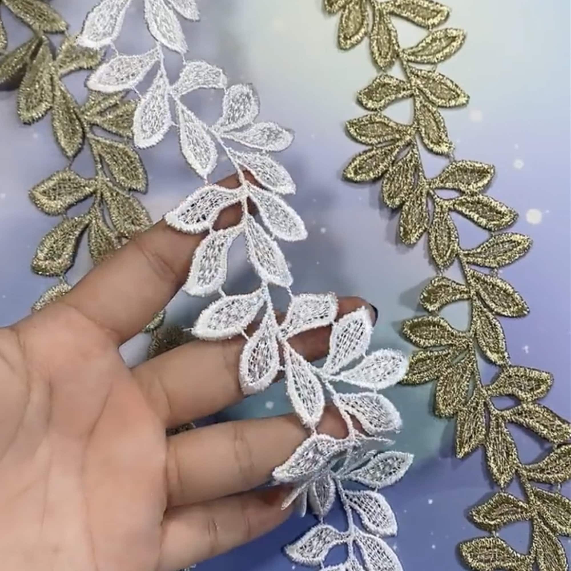Leaf lace trim deals