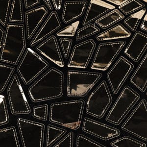 1 Yard Spiegel Silber Pailletten-Stoff, unregelmäßiger geometrischer Metallic-Stoff, Samt-Stoff, Modekleid-Stoff, Abschlussball-Partykleid-Stoff #4