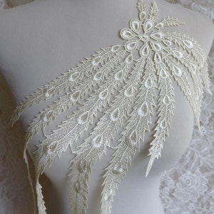 Apliques de renda venise marfim para casamento, joias de renda, vestidos, fantasias, costura
