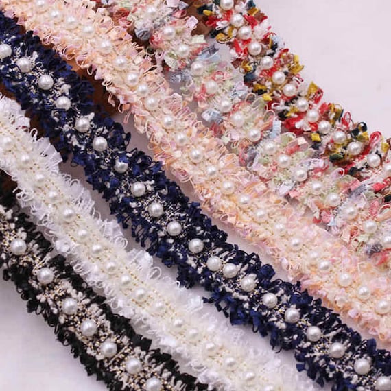 Colorful Beaded Lace Trim, Beaded Ribbon, Pearls Ribbon  display picture 2