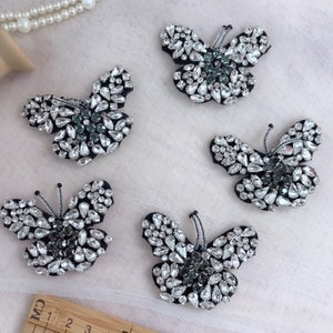 Butterfly Rhinestone Applique, Lovely Beaded Patches For Hair Clip, Diy Gift