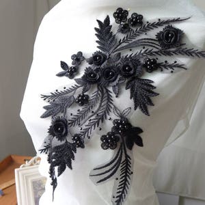 黒ビーズアップリケ、刺繍パールメッシュ、社交ダンス、コスチューム、花嫁介添人用サッシュ 7 色