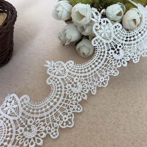 Peacock Lace Trim, White Venice Lace, Wedding Bridal Lace, Lace Applique For Sewing Supplies, Home Decor New Design 2.6&quot; Wide