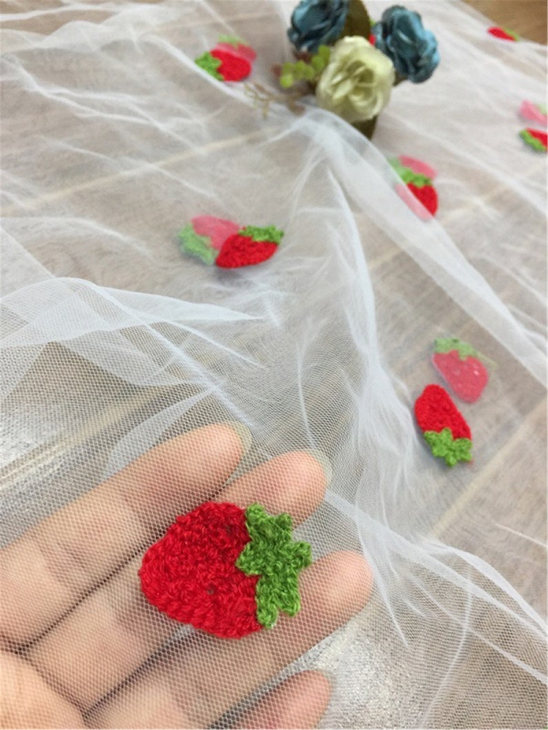 strawberry print tulle