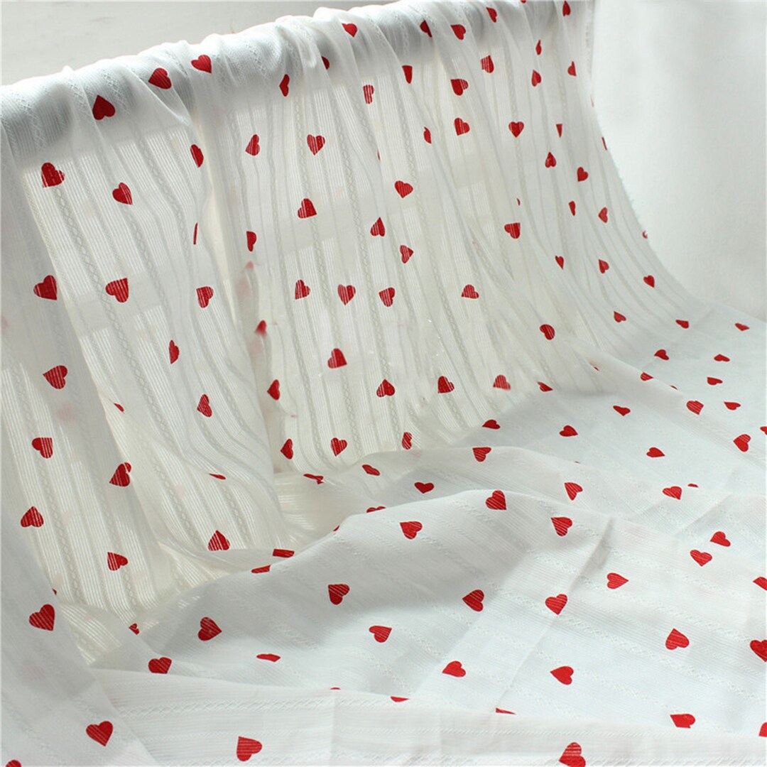 White Red Heart Cotton Frock