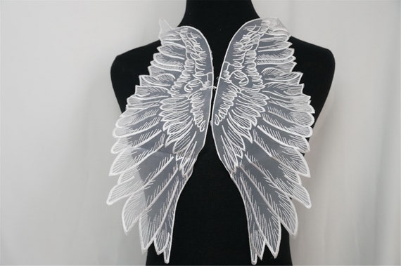 Wings Guipure Embroidery Lace Applique Trimming Sew on DIY Bridal Dress 1 Pair Wings Guipure Embroidery Lace Applique Trimming Sew on DIY Bridal Dress 1 Pair