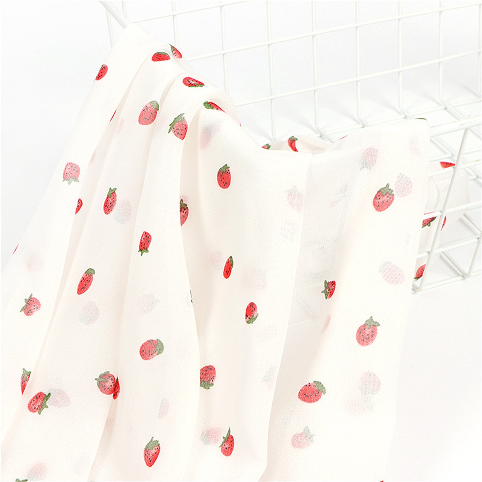 strawberry print tulle