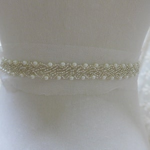 Pearl Beaded Trim for Wedding Shoes, Bridal Veil, Headbands, Sashes