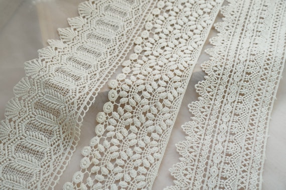 thumbnail image 2 of Gold Lace Trim Venice Gold Lace Ribbon Metaillic Embroidery Floral Craft Lace For Sewing, Cake Fringe, Wedding Bridal Dress (4.8 Yards, 3 2 of 11