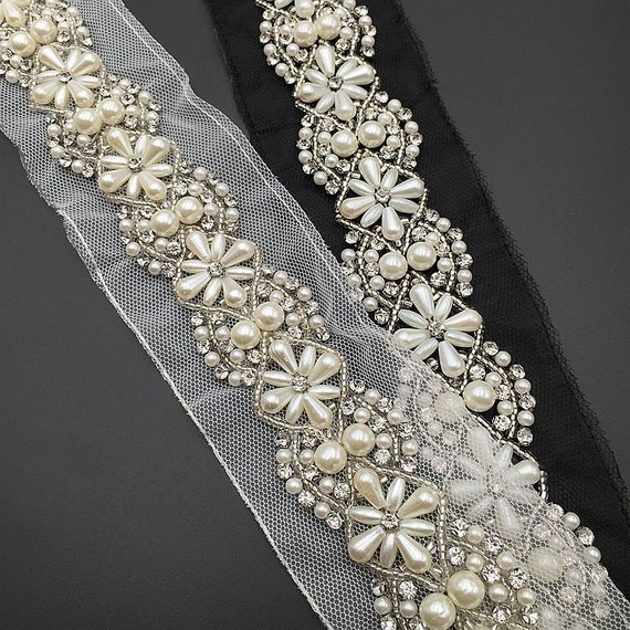 High Quality Beaded Trim, Heavy Beaded Trim With Rhinestone