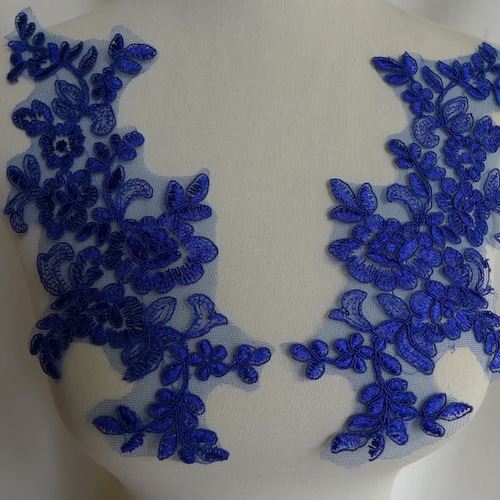 Lace Appliques Royal Blue Venice Applique Wedding Applique - Etsy