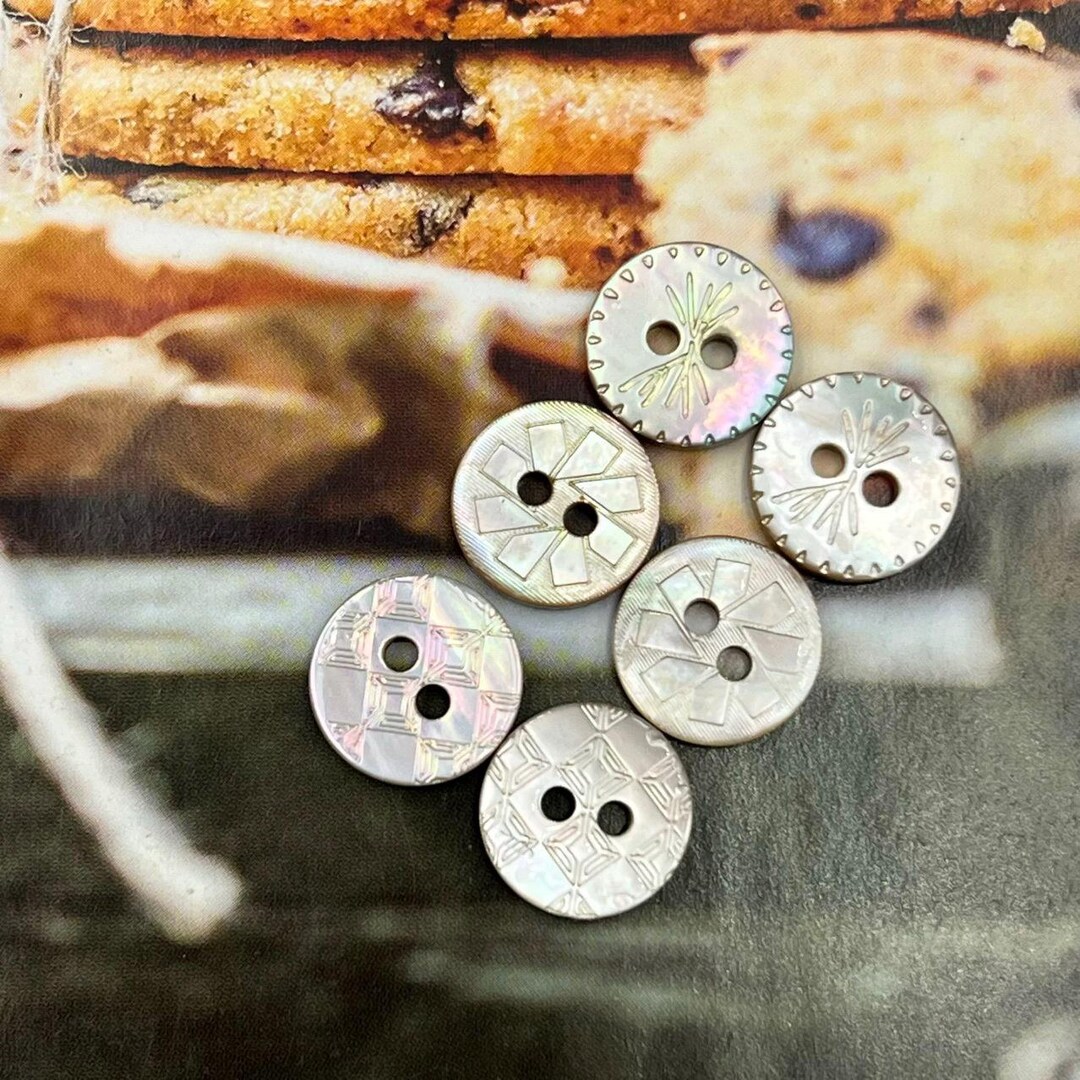 Shell Optic Button Beautiful Iridescent Shell Button, 2-eye Buttons for Shirts, Blouse ...