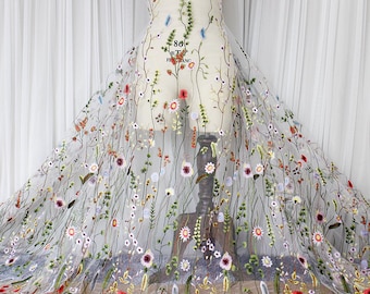 embroidered flower gown