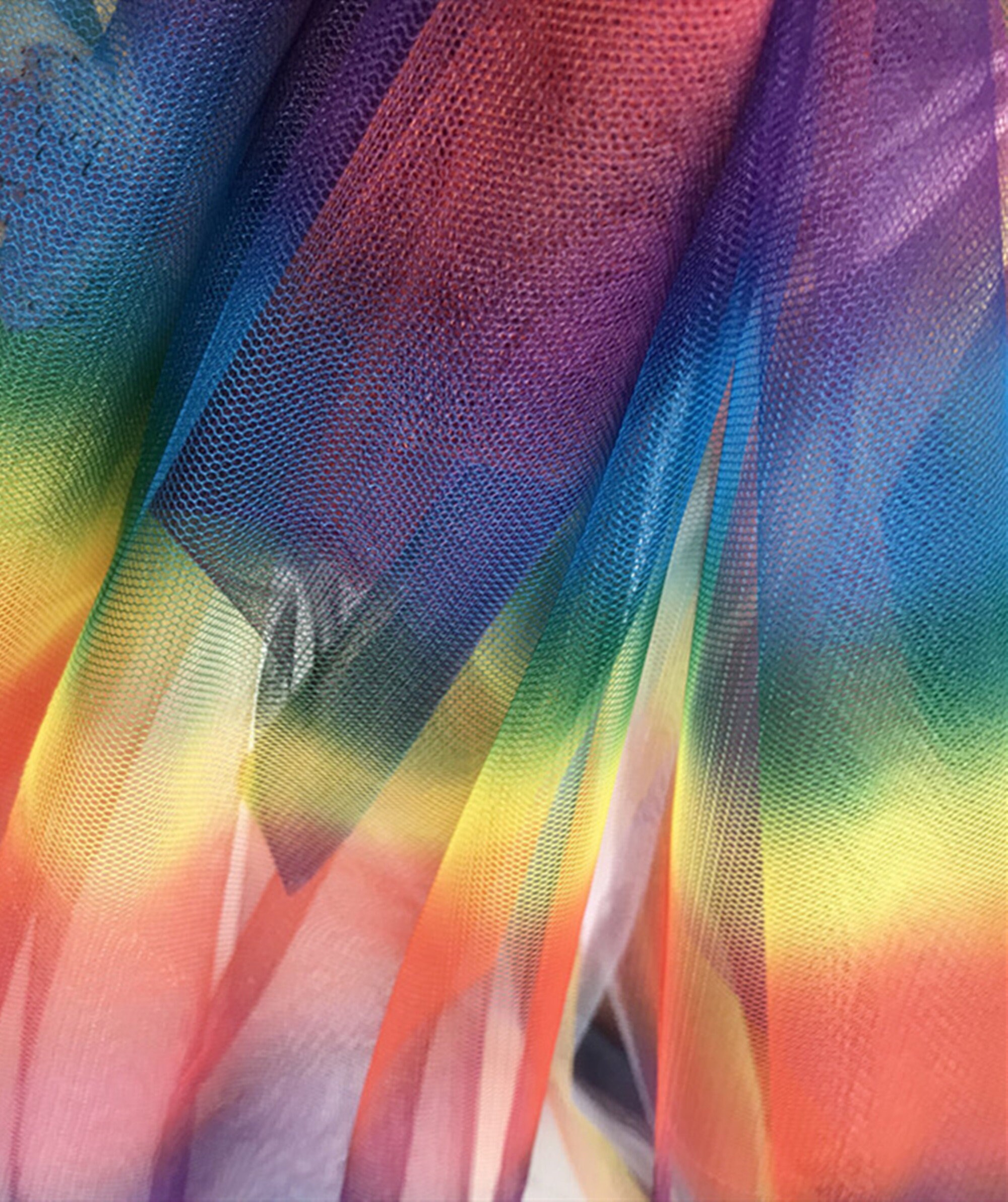 Rainbow Tulle Lace Fabric Dreamy Rainbow Beaded Tulle Fabric Etsy