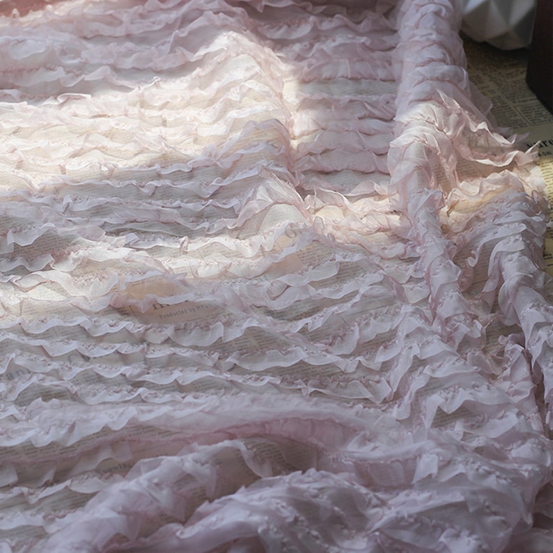 Fabric Flowing Ruffle Ruffled Fabric, Chiffon Ruffle Fabric, Multi-layers Pleated Lace Fabric ...