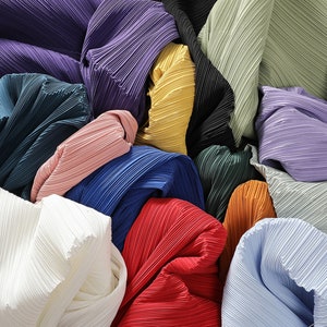 Stiff Pleated Fabric, Thick Ruffled Texture Fabric, Chic Ruffle Frill Fabric for Party Decor, Background, Fashion Design, Garment