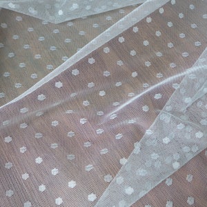 Dotted Fabric, Polka Dot Print Tulle Mesh Lace Fabric, Soft Tulle Net Lace Fabric For Tent, Curtain, Home Decor, Tutu Dress, By 1 Yard
