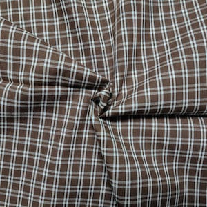 Retro Style Coffee Plaid Fabric, Chic Cotton Fabric for Dress, Plaid Skirts, Shirts, Blouse, Tablecloth, Headbands, Curtain, Home Decoration