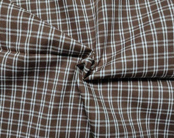 Retro-Stil Kaffee Karo-Stoff, schicker Baumwollstoff für Kleid, Karo-Röcke, Hemden, Bluse, Tischdecke, Stirnbänder, Vorhang, Hausdekoration