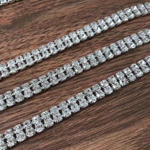 One Yard Rhinestone Chain Trim, Beaded Trim Diamante, Crystal Beaded Trim For Decorating Bags,Cake Binders