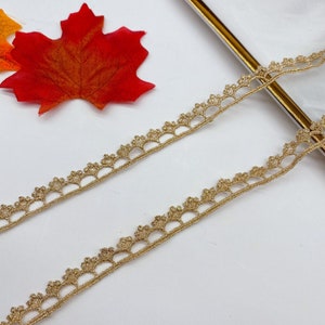 9 Yards Spitzenband, Gold-Spitzenband, schmale Spitze, Häkelspitze für die Hochzeit Braut, Lingeire-Einfassung, DIY-Handwerk, Home Decor