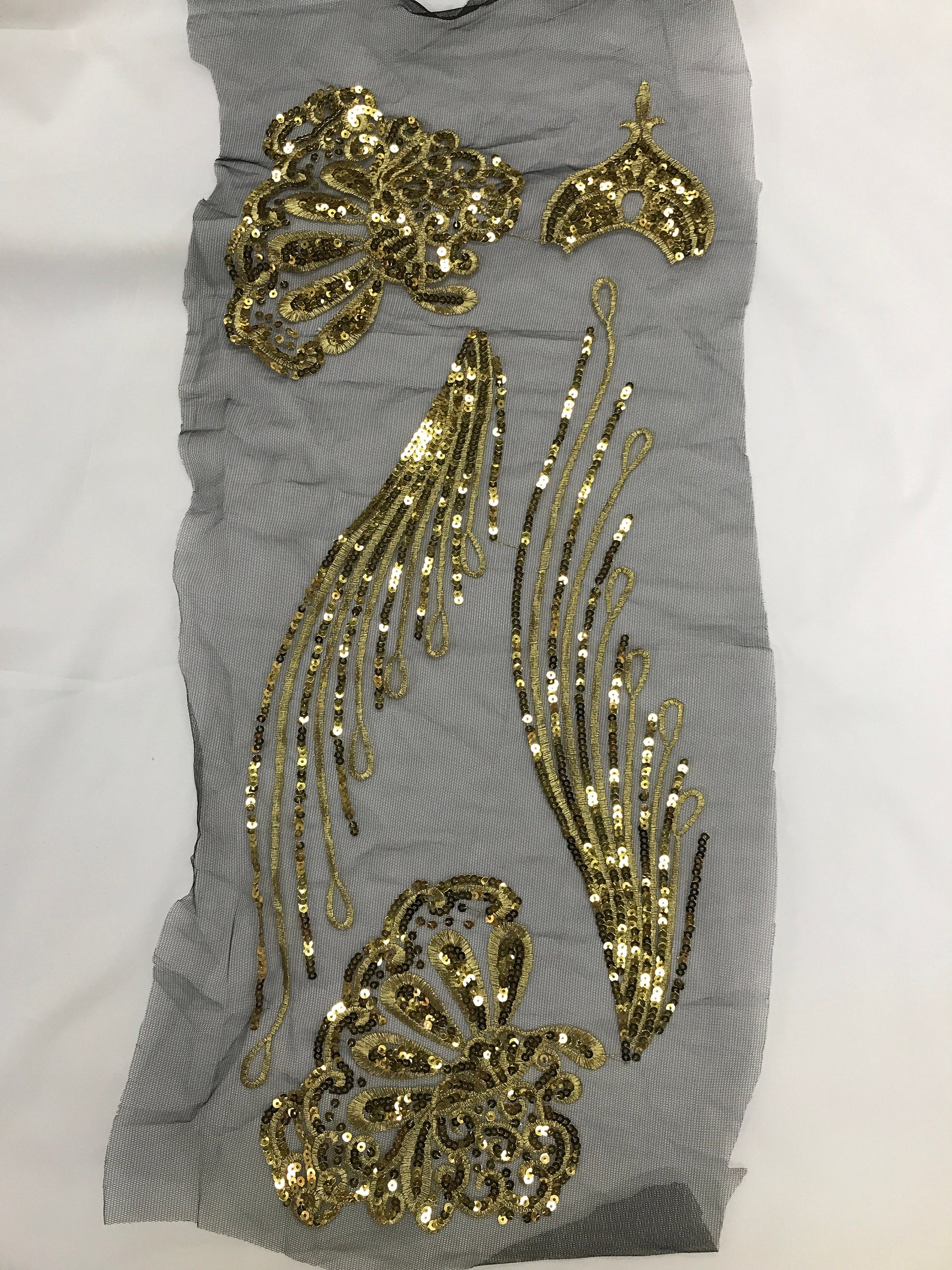 Gold Sequin Lace Applique Bridal Bodice Lace Wedding Dress Etsy