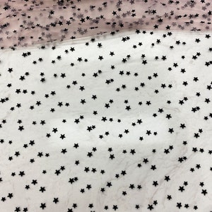 Soft Tulle Star Lace Fabric, Flocked Star Tulle Lace Fabric For Weddings, Party Decoration, Girl Dress, Bridal Supplies, Veil