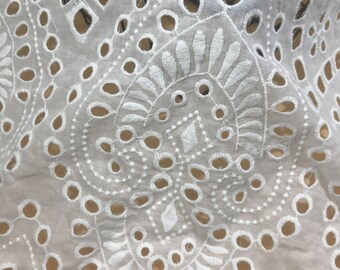 Tessuto Pizzo Pizzo Con Occhielli SEWDIYTR - Cotone Ricamato Vintage 14cm X 2,7m Sewdiytr Cucito - Foto 9