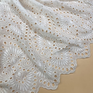 Retro Eyelet Cotton Lace Fabric off White Cotton Fabric With - Etsy