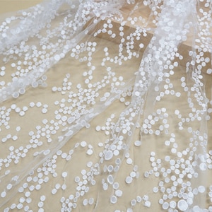Polka Dot Embroidered Lace Fabric Dotted Tulle Mesh Fabric For Girl Dress Prom Gown Wedding Dress Bridal Veil By the Yard