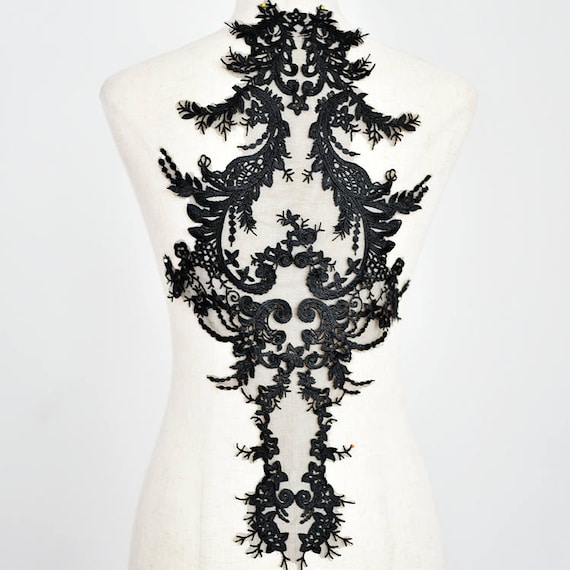 Black Applique, Venice Lace Applique, Embroidered Lace Applique for Sewing  Craft, Costume Design, Home Decor 2 Colors 