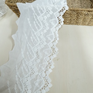 5.9&quot; Wide Cotton Scalloped Lace, Retro Style Cotton Lace Trim, Dress Trim Lace for Home Decor, Skirt, Costume Design, 2 Yards