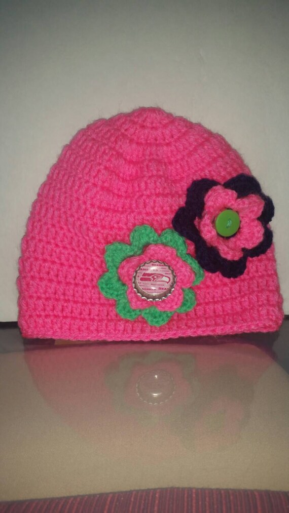 pink seahawks beanie