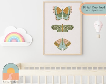 Bohemian Butterfly Wall Decor Digital Print | Butterfly Painting | Nursery Wall Art | Butterflies | Boho Wall Decor | Butterfly Art